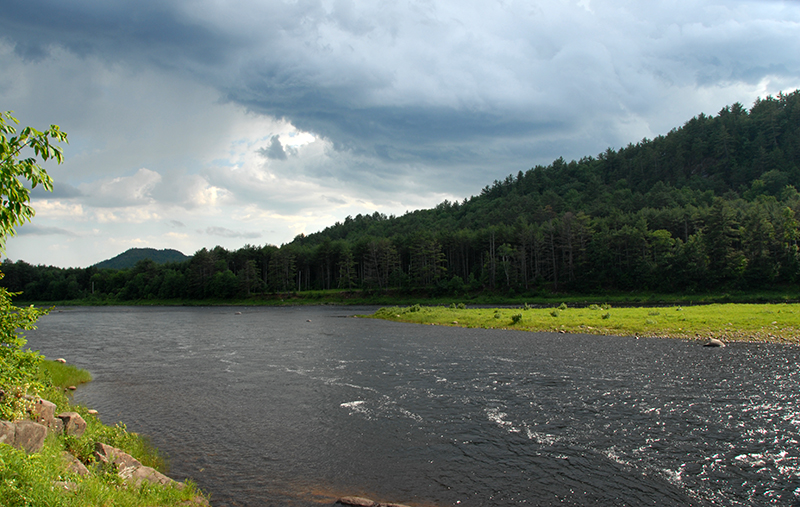 Storm cluds over the Hudson River near Warrensburg NY